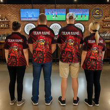 Load image into Gallery viewer, Red Splatter Rooster Darts Polo &amp; 1/4-Zip Shirt For Men Custom Funny Dart Jersey For Darters NYN3005