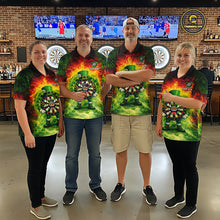 Load image into Gallery viewer, Funny Shamrock Dartboard &amp; Arrow Men Darts Polo Shirt Custom St Patrick's Day Dart League Shirt NYN2650