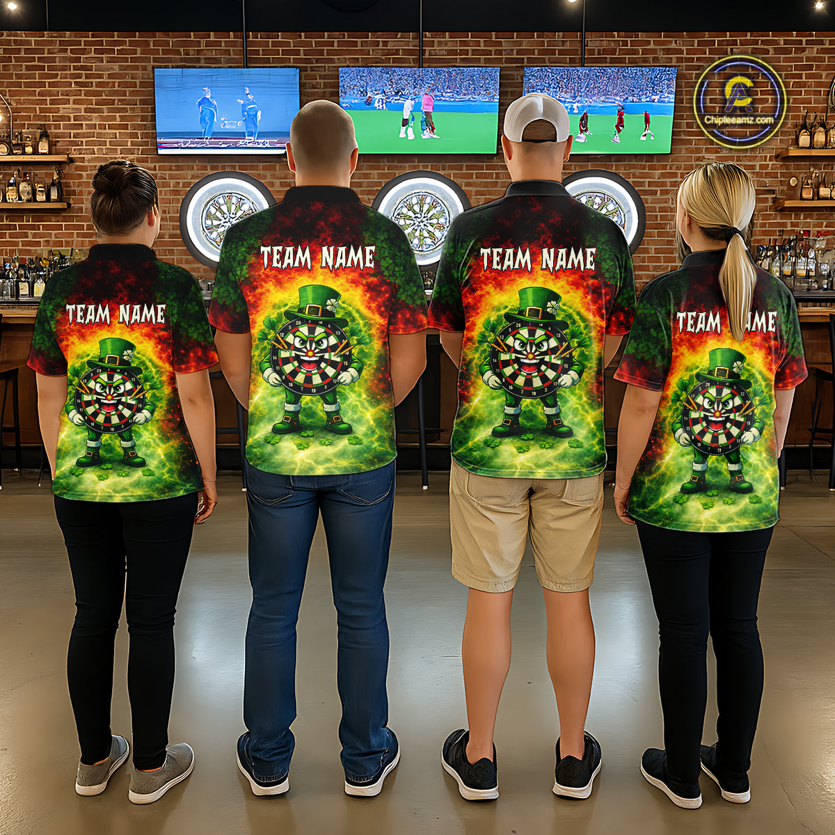 Funny Shamrock Dartboard & Arrow Women Darts Polo Shirt Custom St Patrick's Day Dart League Shirt NYN2650