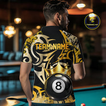 Load image into Gallery viewer, Gold Tribal Crown 8 Ball Pool Women Polo &amp; 1/4-Zip Team Shirt Custom Billiards Ball Jerseys NYN2429