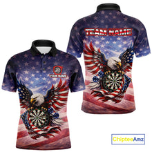Load image into Gallery viewer, American Flag Eagle Dartboard &amp; Arrow Men Darts Polo Shirt Custom Patriotic Dart Team Shirt NYN2659