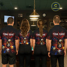 Load image into Gallery viewer, Custom Grunge Paint Blue &amp; Red Eagle Pool 8 Ball Women's Billiard Team Shirt Billiard Attire NYN2670