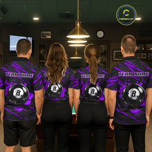 Load image into Gallery viewer, Purple Splatter Ball 8 Billiard Jerseys For Men Custom Funny Bulldog Billiard Team Jersey NYN2829