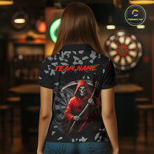 Load image into Gallery viewer, Red Grim Reaper Smoke Dartboard Custom Grunge Women Darts Polo Shirt Darts Team Jersey NYN2719