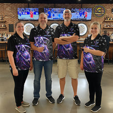 Load image into Gallery viewer, Holographic Grim Reaper Smoke Dartboard Custom Men Darts Polo Shirt Dart Team Jersey NYN2720
