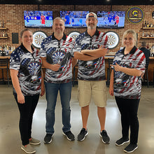 Load image into Gallery viewer, Eagle Plays Dart Arrow Freedom Patriotic Darts Polo Shirt Personalized US Flag Men Dart Jerseys NYN2519