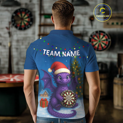 Custom Funny Dragon Dartboard Christmas Dart Polo Shirt For Men Xmas Gift Dart Jersey NYN1455