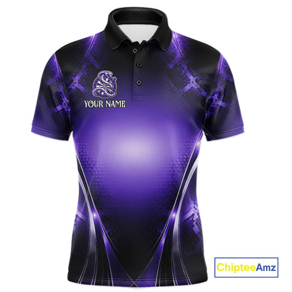 Custom Light Purple Cobra Darts Men Polo & 1/4-Zip Dart Shirt Funny Rich Cobra Outfit Dart Jerseys NYN2902