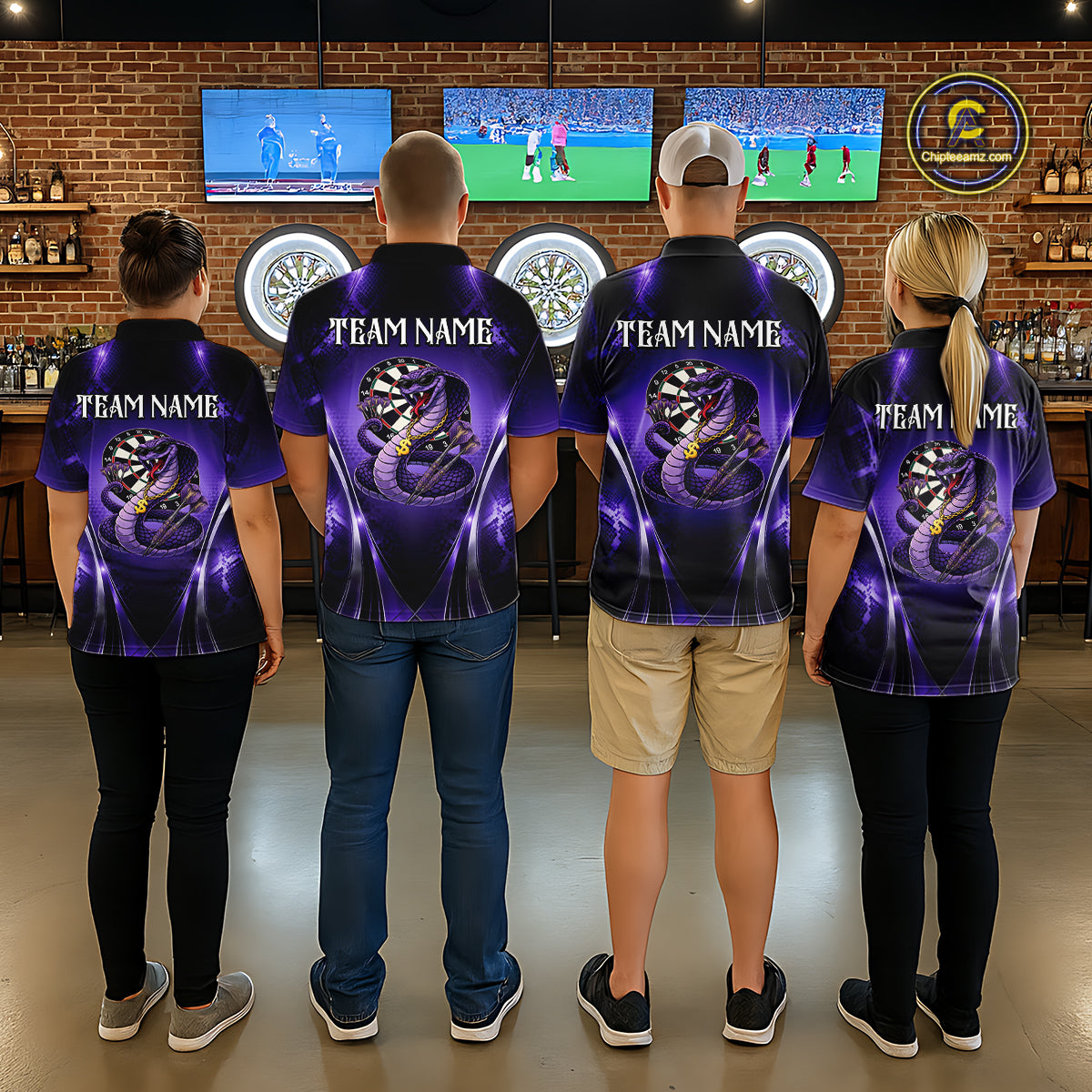Custom Light Purple Cobra Darts Men Polo & 1/4-Zip Dart Shirt Funny Rich Cobra Outfit Dart Jerseys NYN2902