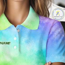 Load image into Gallery viewer, Tie Dye Golf Shirt Custom Rainbow Colorful Smoke Golf Clothing For Women Golf Team Outfits NYN3333