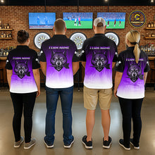 Load image into Gallery viewer, Personalized Wolf-Head Dart Arrows Purple Dart Polo Shirt For Men Dart Team Jerseys NYN2283