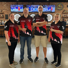 Load image into Gallery viewer, Personalized Wolf-Head Dart Arrows Red Dart Quarter-Zip Shirt For Men Dart Team Jerseys NYN2284