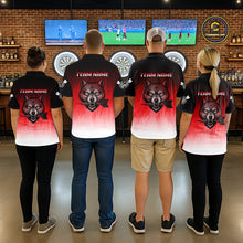 Load image into Gallery viewer, Personalized Wolf-Head Dart Arrows Red Dart Quarter-Zip Shirt For Men Dart Team Jerseys NYN2284