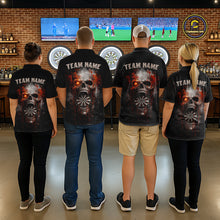 Load image into Gallery viewer, Horror Orange Splatter Grunge Skull Dartboard Dart Polo Shirts For Men Custom Dart Team Jerseys NYN2727