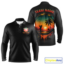 Load image into Gallery viewer, Tropical Black Golf Ball Polo Golf Shirts For Men Custom Splatter Golf Team Attire For Golfers NYN3153