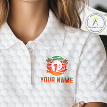 Load image into Gallery viewer, Tropical White Golf Ball Polo Golf Shirts For Women Custom Splatter Golf Team Attire For Golfers NYN3154