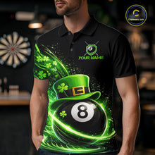 Load image into Gallery viewer, Funny Tornado Shamrock 8 Ball St Patrick's Day Men Billiard Shirts Custom Pool Balls Billiard Attire NYN2742