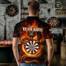 Load image into Gallery viewer, Personalized Red Flaming Dragon Dartboard Men Darts Polo Shirt Custom Darts Team Jerseys NYN2582