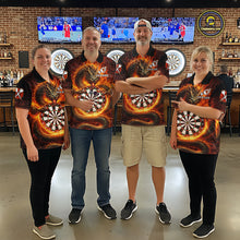 Load image into Gallery viewer, Personalized Red Flaming Dragon Dartboard Men Darts Polo Shirt Custom Darts Team Jerseys NYN2582