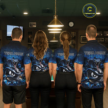 Load image into Gallery viewer, Lightning Blue 8 Ball Pool Shirts Custom Men Billiard Polo &amp; 1/4 Zip Shirts Cobra Billiard Jerseys NYN2969