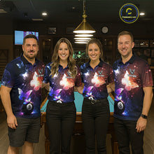 Load image into Gallery viewer, Multi-Color Butterfly 8 Ball Pool Polo &amp; 1/4 Zip Shirts For Women Custom Pool Billiard Team Jerseys NYN2972