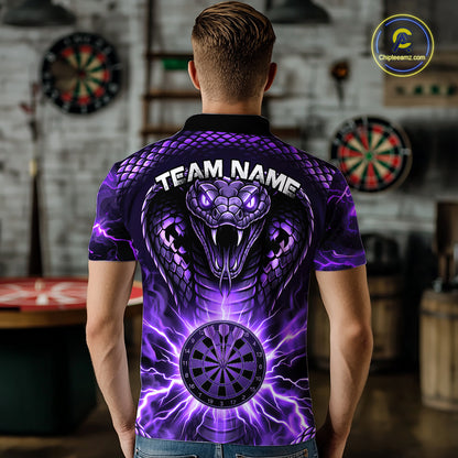 Thunder Lightning Purple Cobra Snake Dart Shirts For Men Custom Team Outfit Darts Jerseys NYN3361