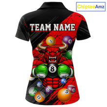 Load image into Gallery viewer, Boxing Bull Hold 8 Ball Pool Funny Billiard Shirt For Women Personalized Pool Balls Billiard Shirts NYN2652