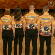 Load image into Gallery viewer, Womens Funny Beer Bowling Ball Shirts For Men Custom Team Polo Quarter-Zip Bowling Jerseys NYN3454