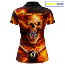 Load image into Gallery viewer, Thunder Red Skull Billiard 8 Ball &amp; Sticks Billiard Shirt For Women Personalized Billiard Ball Shirts NYN2655
