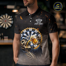 Load image into Gallery viewer, Personalized Funny Grim Reaper Play Darts &amp; Beer Polo &amp; 1/4-Zip Shirts For Men Dart Team Jerseys NYN2815