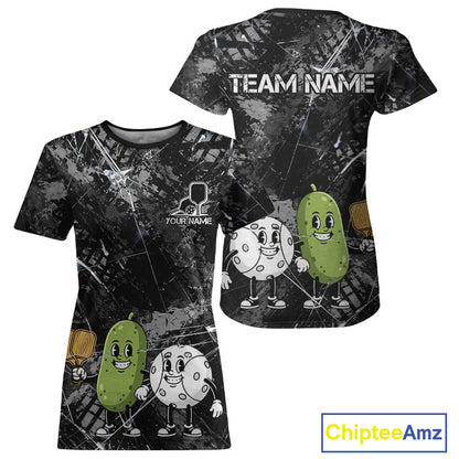 Custom Pickle And Ball Funny Pickleball Ball T-Shirt For Women Outfits Pickleball Jerseys NYN2487