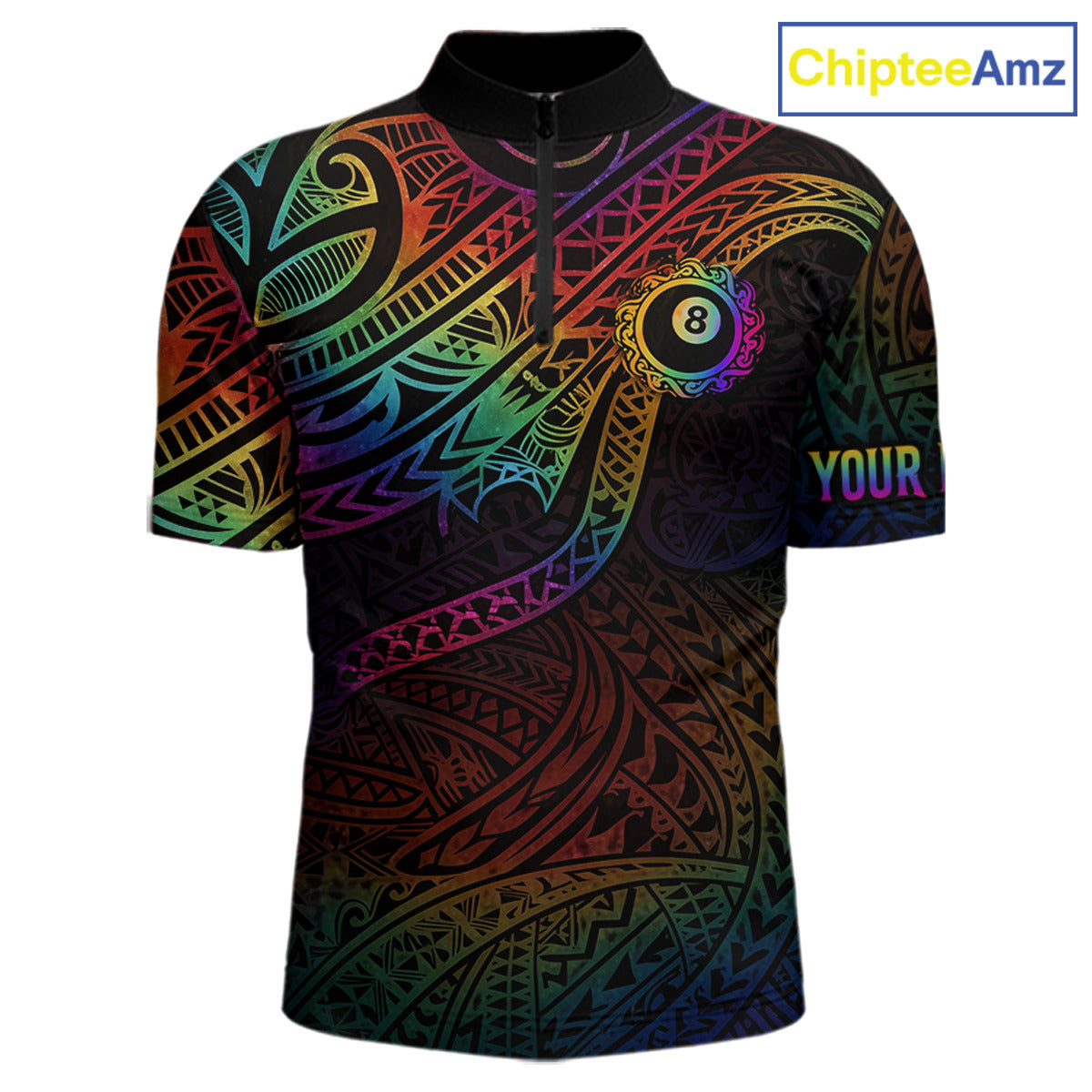 Colorful Rainbow Tribal Billiard Jersey For Men 8 Ball Billiard Uniform Billiard Team Shirts NYN2922