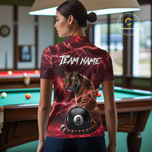 Load image into Gallery viewer, Thunder Red Funny Tiger 8 Ball Billiard Pool Shirt For Women Custom Billiard Team Attire NYN3141