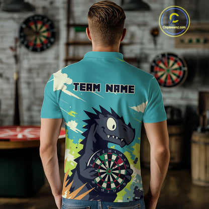 Custom Multicolor Dragon Dartboard Funny Dart Polo Shirt For Men Dart Tournament Jerseys NYN1522