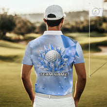 Load image into Gallery viewer, Mens Golf Polo Shirt Custom Blue-Diamond Crystal Golf Ball Custom Name Golf Shirts For Team NYN3156
