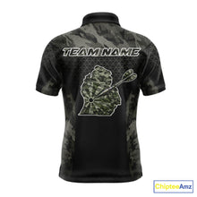 Load image into Gallery viewer, Personalized Black Dartboard Camouflage Darts Polo &amp; 1/4-Zip Shirts For Men Dart Team Jerseys NYN2816