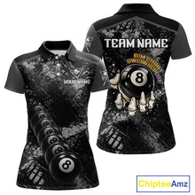 Load image into Gallery viewer, Aim Shoot Swear Repeat Holding 8 Ball Pool Women Billiard Team Shirt Custom Ball Billiards Apparel NYN2467
