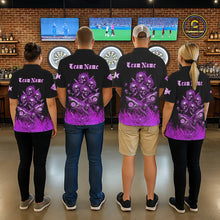Load image into Gallery viewer, Custom Purple Flames Shark And Skull 3D Men Darts Polo League Shirts Funny Dart Jerseys NYN2205