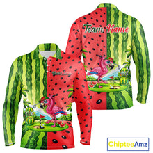 Load image into Gallery viewer, Flamingo Watermelon Polo Shirt Mens Golf Polo Shirts Custom Tropical Pattern Flamingo Golf Shirts NYN2878