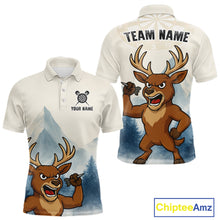 Load image into Gallery viewer, Custom Icy Brown Deer Dart Arrow Dart Team Men Polo Shirt Funny Dart Jerseys NYN1539