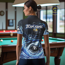Load image into Gallery viewer, Funny Shark Waving Pool 8 Ball &amp; 9 Ball Billiard Shirt For Women Personalized Ball Billiard Attire NYN2590