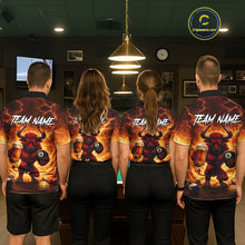 Load image into Gallery viewer, Yellow Lightning Funny Bull Pool 8 Ball Women Billiard Polo &amp; 1/4-Zip Shirt Custom Billiard Attire NYN2606