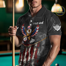 Load image into Gallery viewer, Smoke Grunge US Flag Eagle 8 Ball Cue Billiard Pool Shirt For Men Custom Patriotic Billiard Appeal NYN2763