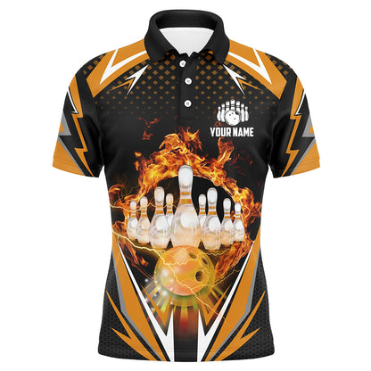 Orange Bowling Shirt Camo Bowling Shirt Customized Flame Bowling Jersey Unisex Polo Shirt for Men QZT259