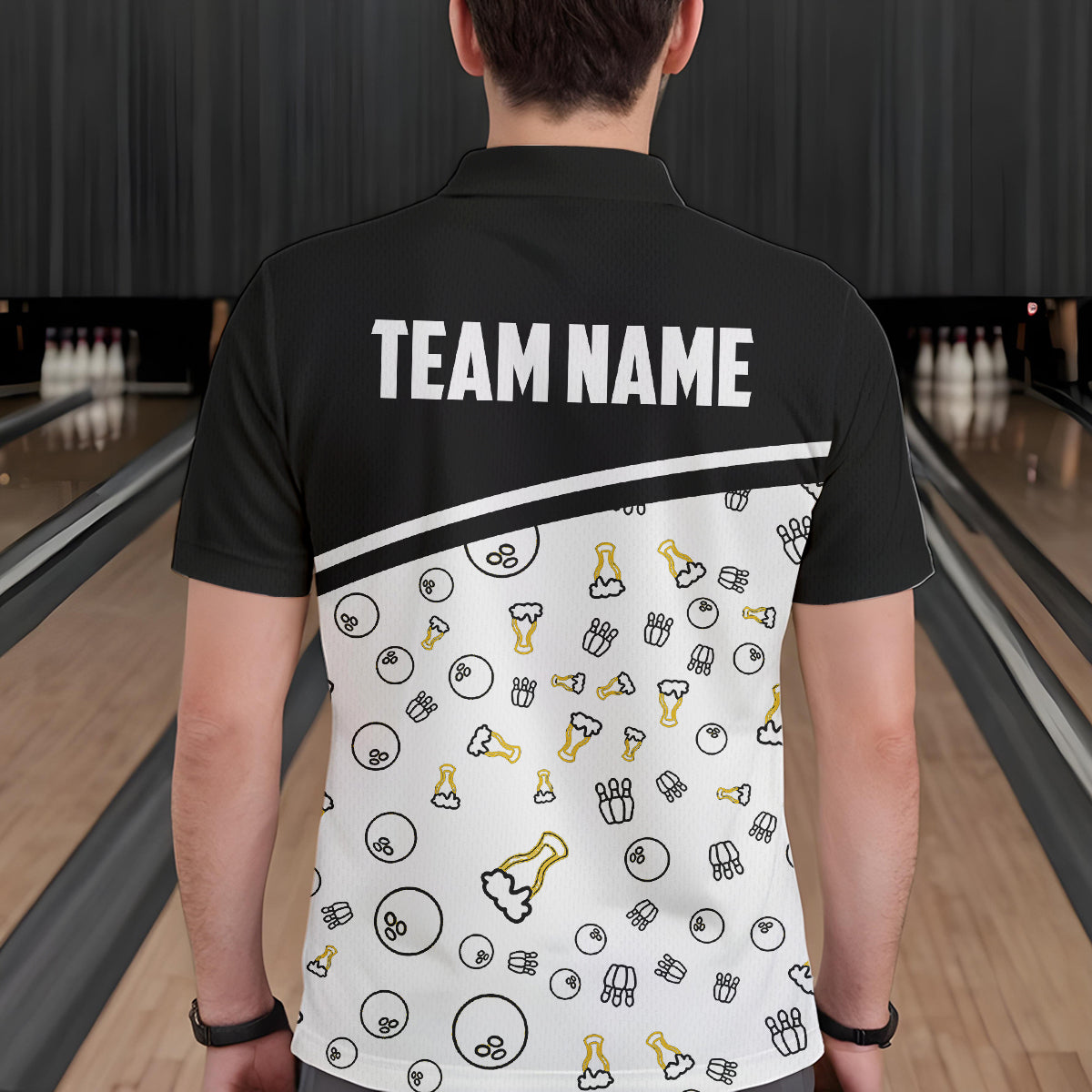 Custom Beer Bowling Shirt for Men Women Polo Bowling Team Jersey QZT612