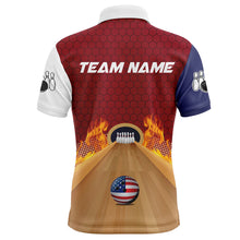 Load image into Gallery viewer, Personalized Bowling Shirt with Name Polo Bowling Jersey for Men Flame Bowling Shirt Unisex QZT286