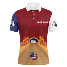 Load image into Gallery viewer, Personalized Bowling Shirt with Name Polo Bowling Jersey for Men Flame Bowling Shirt Unisex QZT286