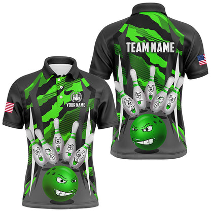 Custom Camo Bowling Shirt Men Bowling Team Jersey Polo Short Sleeves Muticolor QZT457