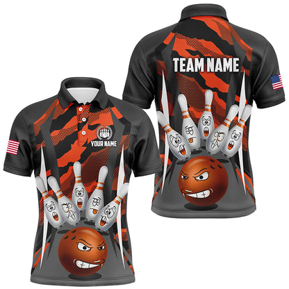 Custom Camo Bowling Shirt Men Bowling Team Jersey Polo Short Sleeves Muticolor QZT457