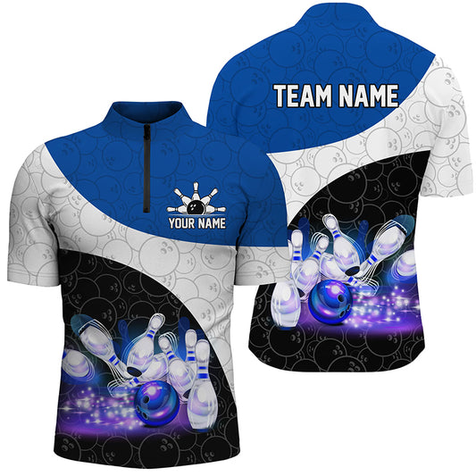 Personalized Bowling Shirt Custom Bowling Team League Bowling Jersey Men Quarter-Zip Shirt QZT260